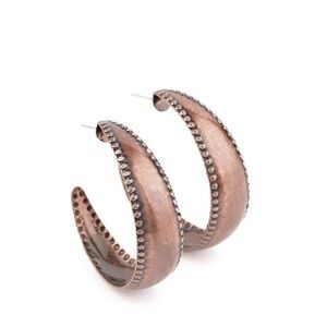 Brown Spiral Earrings with Beaded Edges